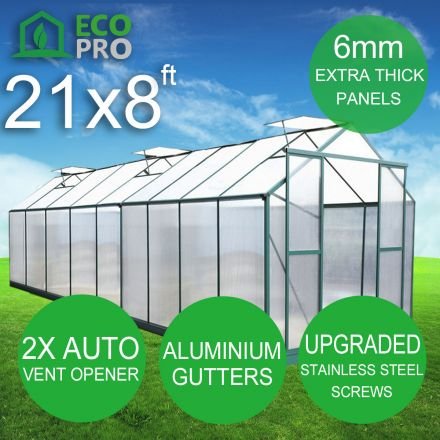 EcoPro 6mm 21 x 8ft  Greenhouse