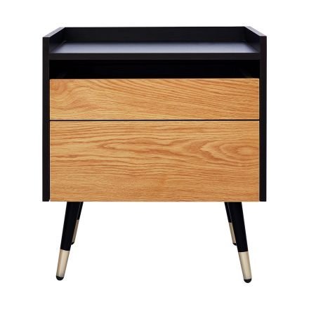 Harper Contemporary Modern Design Two Drawers Bedside Table			