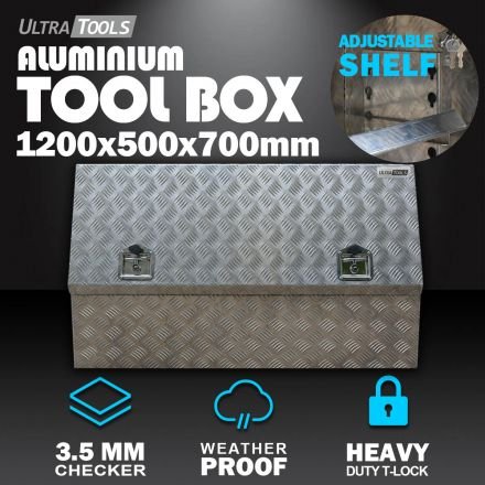 Aluminium Ute Tool Box 2.5mm 1200x500x700mm Side Opening Vehicle Storage