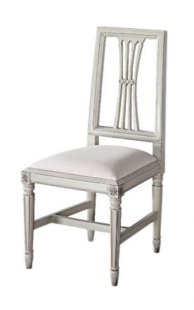 French Provincial Furniture Dining Chair in Pearl White