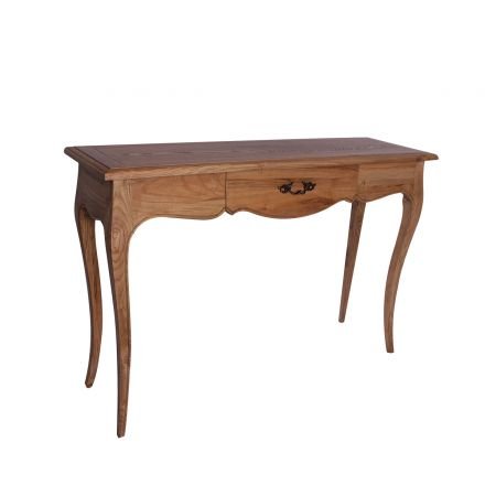 French Provincial Furniture Console Hall Table in Natural Oak