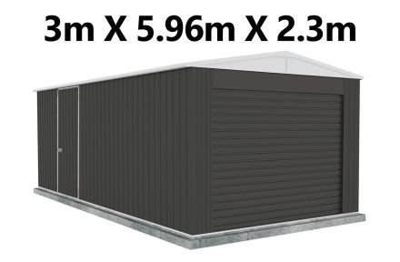 Absco 3.00mw X 5.96md X 2.30mh Highlander Garage With Roller Shutter Door