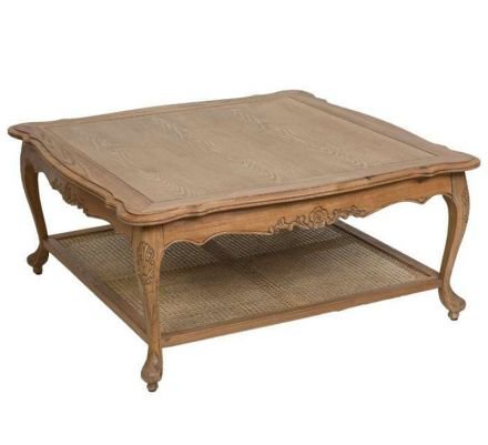 French Provincial Furniture Square Coffee & Tea Table in Natural 