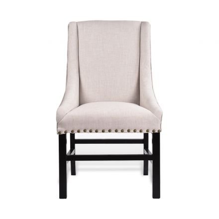Madison Dining Chair Upholstered Brass Studding