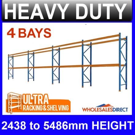 Pallet Racking System - 4 Bays - 2.5m to 5.4m High