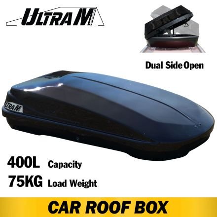 ULTRAMOTOR Car Roof Box Universal Fit Luggage Cargo Pod 400L 75KG Dual Open