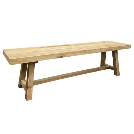 LeMans Rustic Trestle New Pine Dining Bench