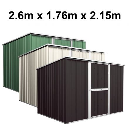 Garden Shed 2.6m x 1.76m x 2.15m Budget Tools Storage