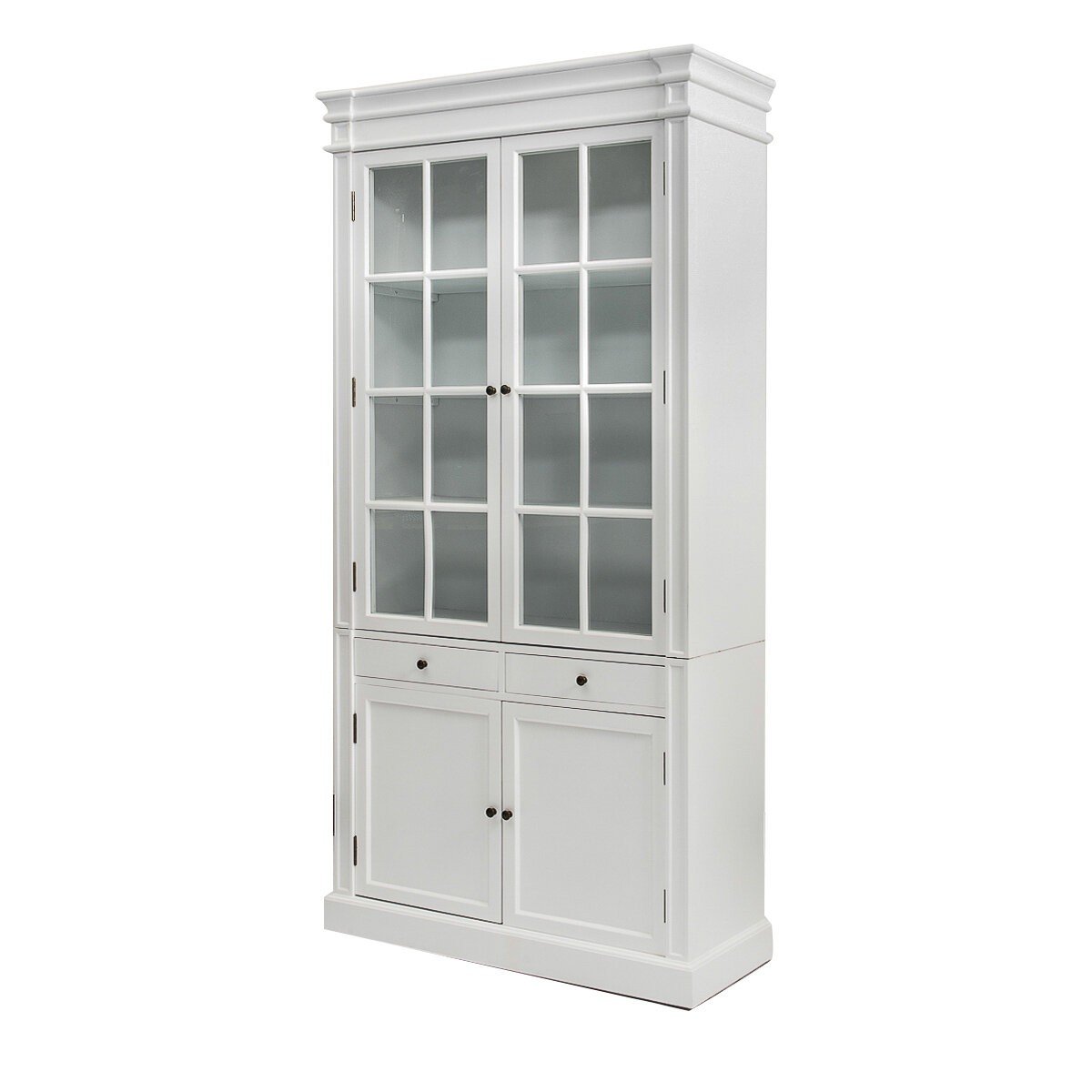 Glass Door Display Cabinet Bookcase, French Country Bookcase With Glass Doors
