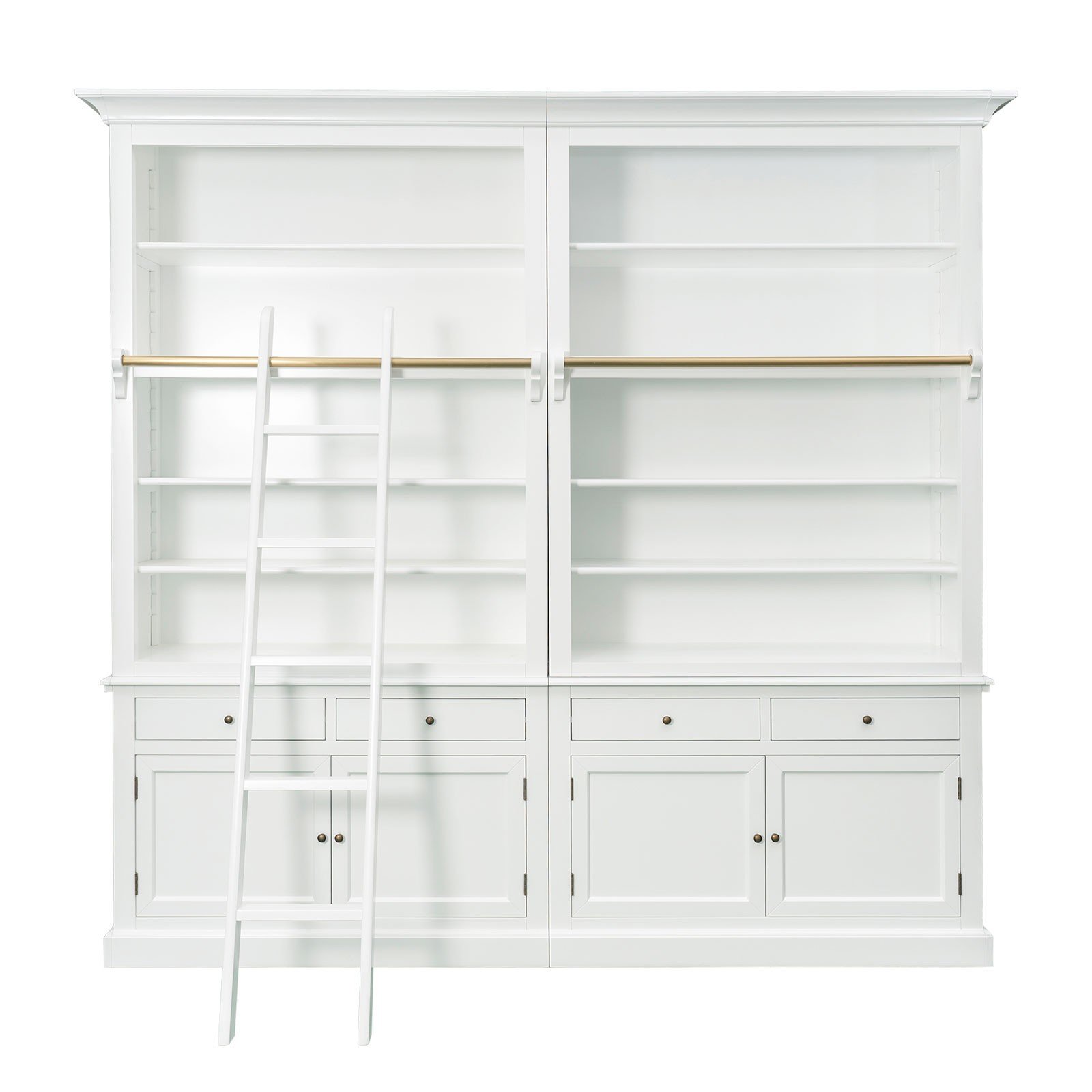 Shop French Provincial Hamptons Open Library Bookcase with Ladder in
