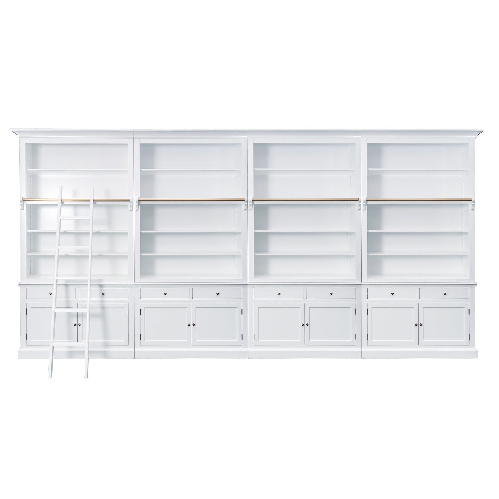 Shop French Provincial Hamptons Open Library Bookcase with Ladder in