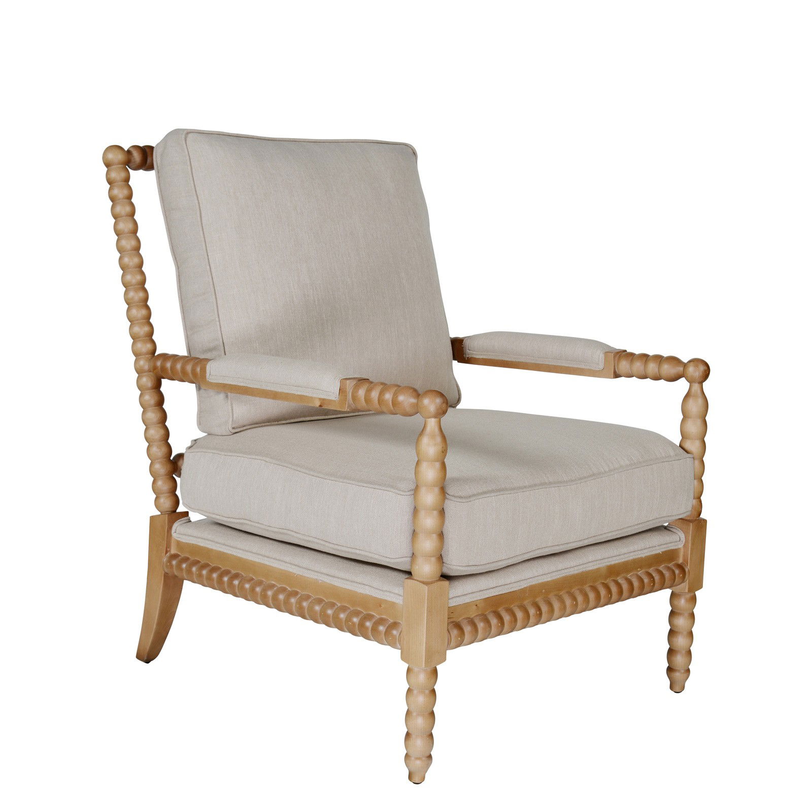 Shop Hamptons Coastal Bobbin Linen And Timber Armchair Online Shop Hamptons Coastal Bobbin Linen And Timber Armchair Online