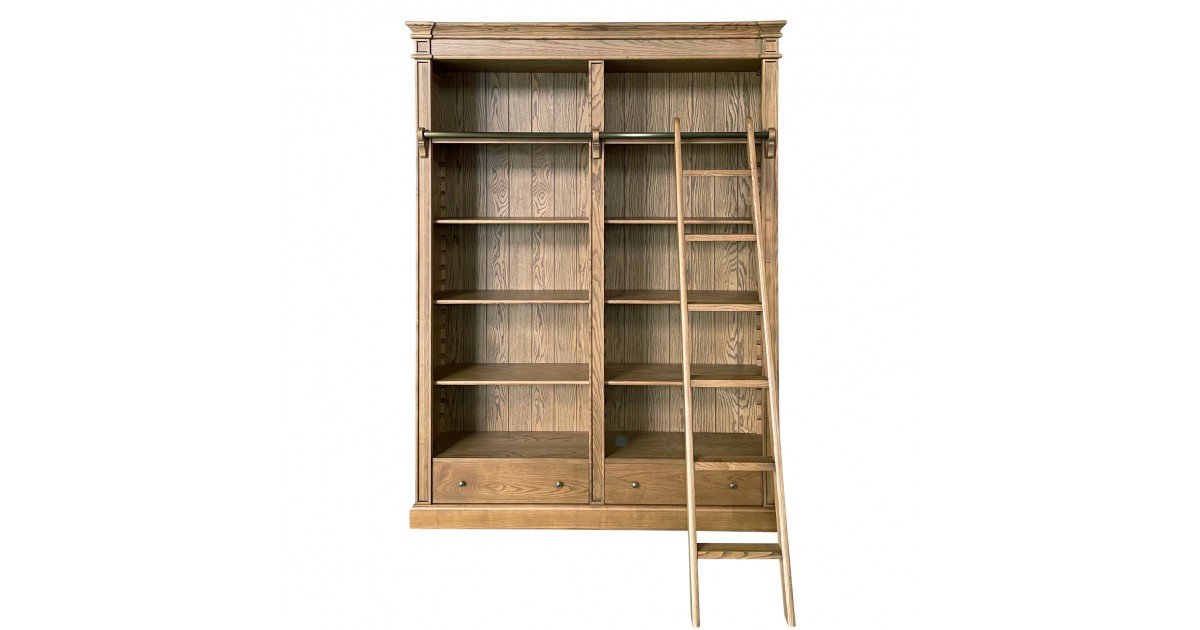 Shop French Provincial Hamptons Open Library Bookcase with Ladder in