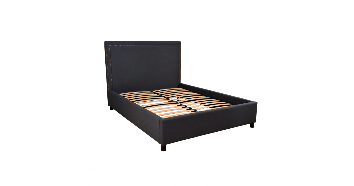 Shop Madeline Upholstered Studded Square Bed Frame Queen King Online