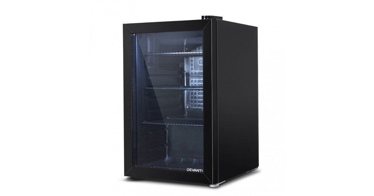 Shop Devanti 70L Bar Fridge Glass Door Mini Countertop Freezer Fridges