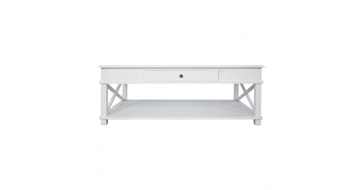 Shop Hamptons Halifax Furniture Side Cross Coffee Table with Drawer Online