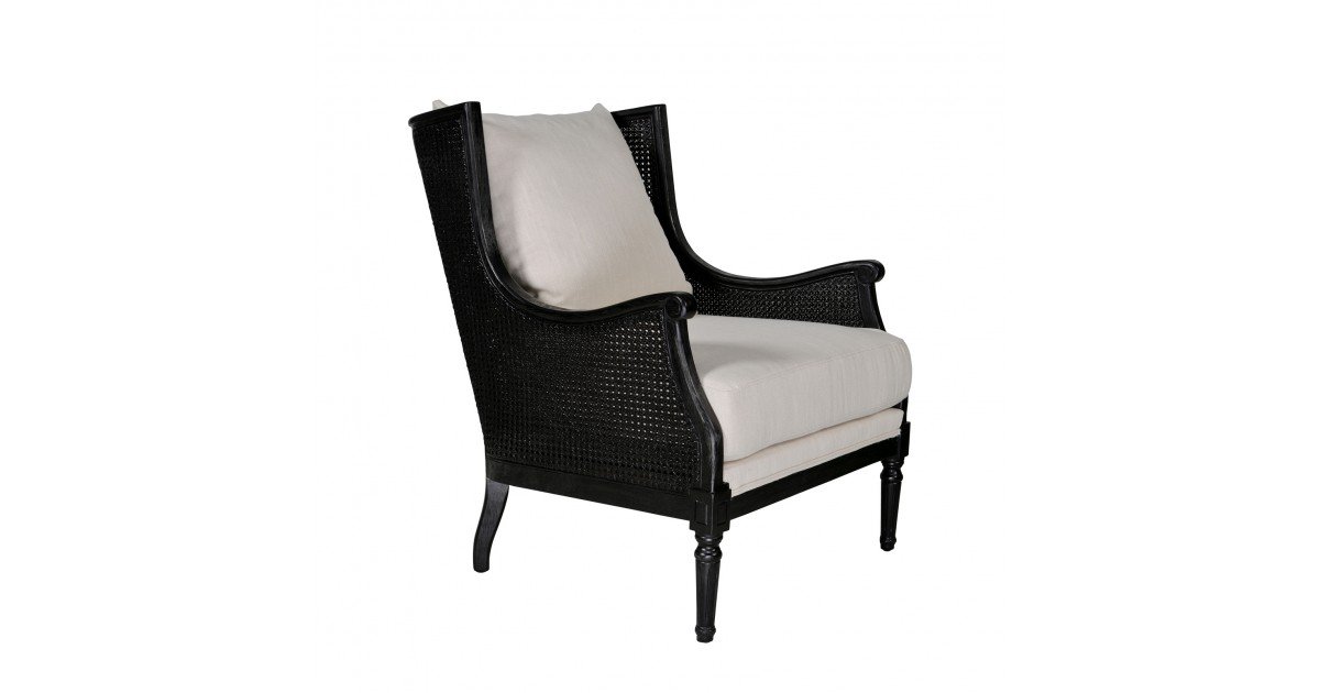 Shop Havana Linen and Rattan Wingback Armchair Online
