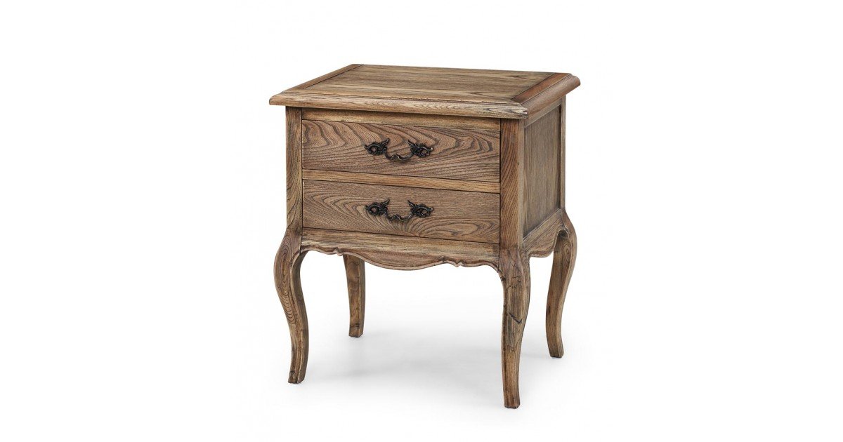 Shop French Provincial Furniture Bedside Table with 2 drawers Natural