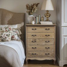 French Provincial Furniture 5 Chest of Drawers Tallboy Cabinet Natural Ash