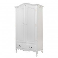 French Provincial Furniture Wardrobe with Drawers in White