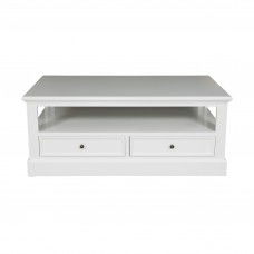 Hamptons Coastal 2 Drawers Coffee Table in WHITE