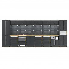 UltraTools 4960mm x 580mm x 2020mm Black Semi-Industrial Workshop Garage Storage Cabinet Set