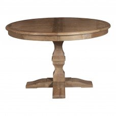 French Provincial OAK Extendable Round Pedestal Dining Table