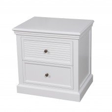 Hamptons 2 Drawers Bedside Table BLACK WHITE