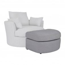 Austin Linen Foot Stool Ottoman