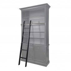 Ladder of Open Library Bookcase White Black & Natural