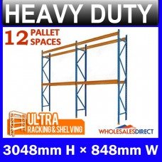 Pallet Racking 2 Bay System 3048mm High 12 Pallet Spaces