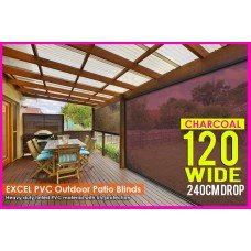 120CM X 240CM Heavy Duty PVC Tinted Patio Cafe Blinds Outdoor UV Protect Awning