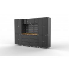 UltraTools 2704mm x 480mm x 1870mm  Black Workshop Garage Storage Cabinet System