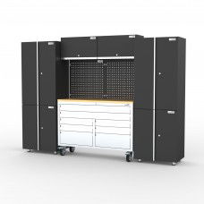 Mobile 8 Drawers Tool Chest Work Bench + Steel Garage Storage Cabinets - UltraTools 2710mm x 480mm x 1964mm