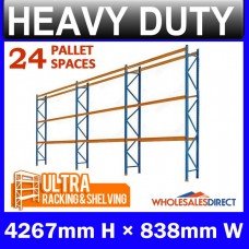 Pallet Racking 3 Bay System 4267mm High 24 Pallet Spaces
