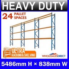 Pallet Racking 3 Bay System 5486mm High 24 Pallet Spaces