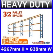 Pallet Racking 4 Bay System 4267mm High 32 Pallet Spaces