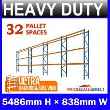 Pallet Racking 4 Bay System 5486mm High 32 Pallet Spaces