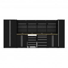 UltraTools 4400mm x 550mm x 2025mm Black Economy Workshop Garage Storage Cabinet Set