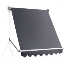 1.8m X 2.1m Retractable Fixed Pivot Arm Awning - Grey