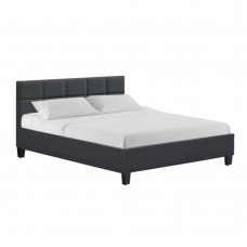 Tino Bed Frame Fabric - Charcoal Queen