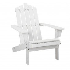 Gardeon Outdoor Sun Lounge Beach Chairs Table Setting Wooden Adirondack Patio - White
