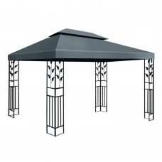 Instahut Gazebo 4x3m Party Marquee Outdoor Wedding Event Tent Iron Art Canopy Grey
