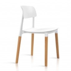 Artiss 4x Belloch Replica Dining Chairs Kichen Cafe Stackle Beech Wood Legs White