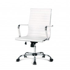 Eames Replica Office Chair Executive Mid Back Seating Pu Leather White