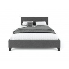 Pale Fabric Bed Frame - Charcoal Double