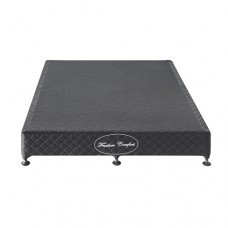 Mattress Base Ensemble Double Size Solid Wooden Slat In Charcoal With Removable Cover
