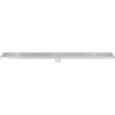 1000mm Bathroom Shower Stainless Steel Grate Drain W/centre Outlet Floor Waste Square Pattern