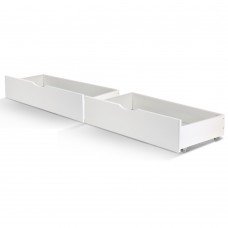 Artiss Set Of 2 Single Size Wooden Trundle Drawers - White