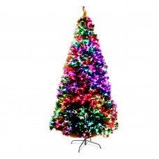 Jingle Jollys 2.4m 8ft Led Christmas Tree Xmas Optic Fiber Multi Colour Lights